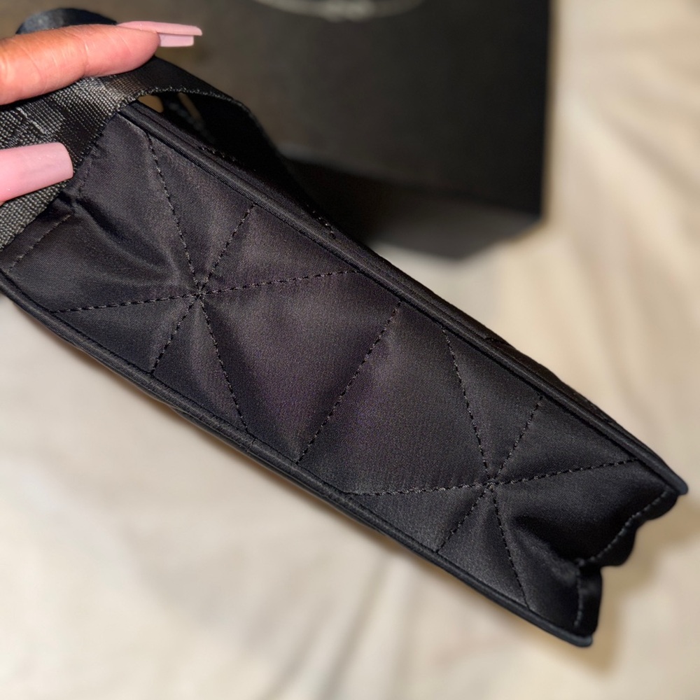 Black Quilted Shoulder Bag with Silver Chain - Picture 5 of 7